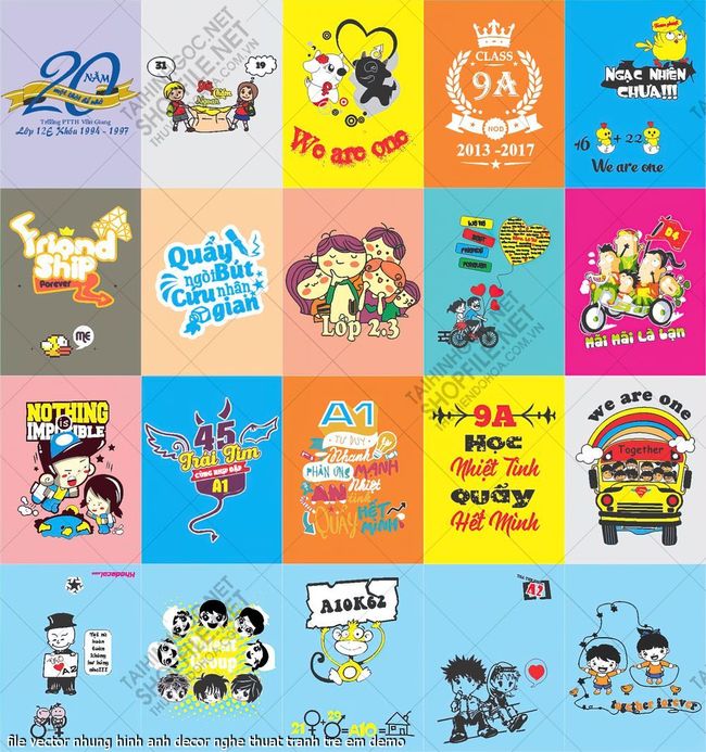 file vector nhung hinh anh decor nghe thuat tranh tre em